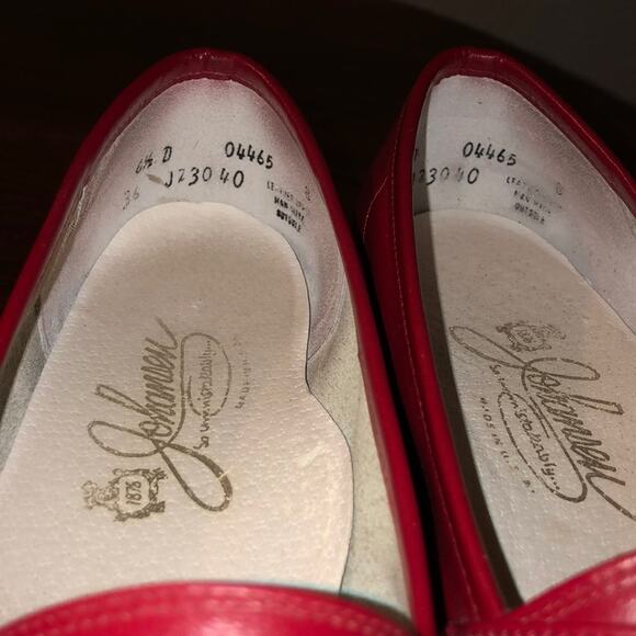 Johansen Preppy Academia Studious Preppy Academia Red Leather Penny Loafers - Picture 3 of 10